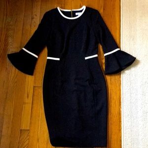 EUC Like New Calvin Klein Mod Bell Sleeve Dress